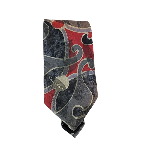 Oscar De La Renta Studio Anstract Print Vintage Made in USA Tie - Picture 2 of 12